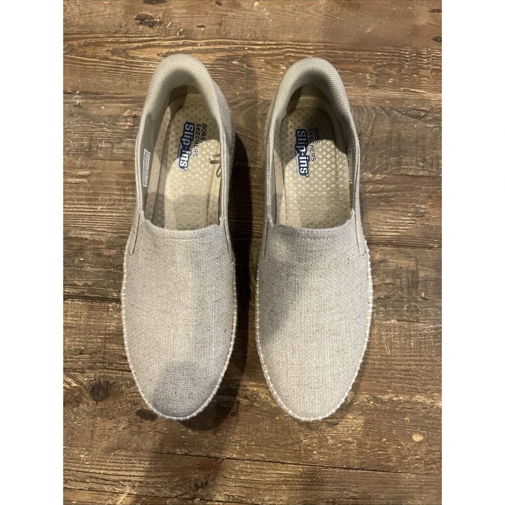 Skechers Martha Stewart BOBS Sesame By the Bay Natural Tan Slip Ons, 9.5